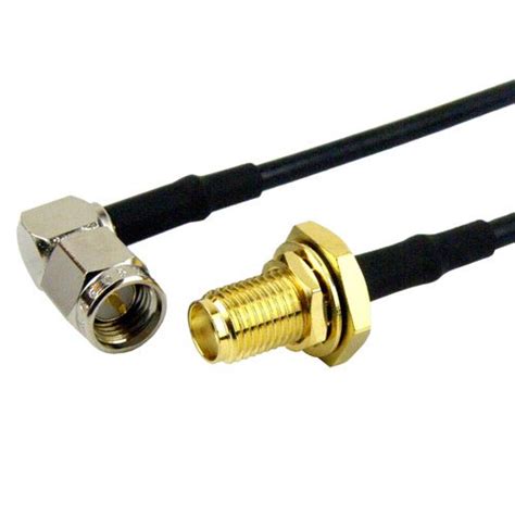 Ra Sma Male To Sma Female Bulkhead Cable Rg 174 Coax In 6 Inch