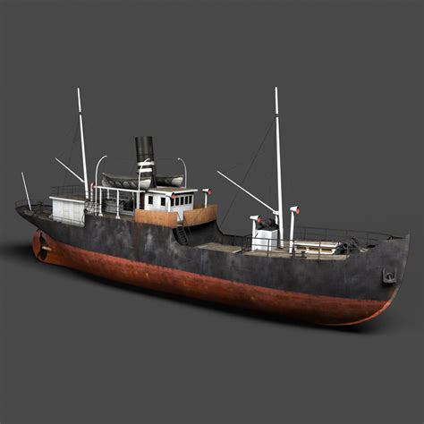 old steam ship 3d model