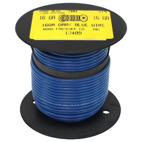 16 Gauge Dark Blue General Purpose Primary Wire 100 Rogo Fastener