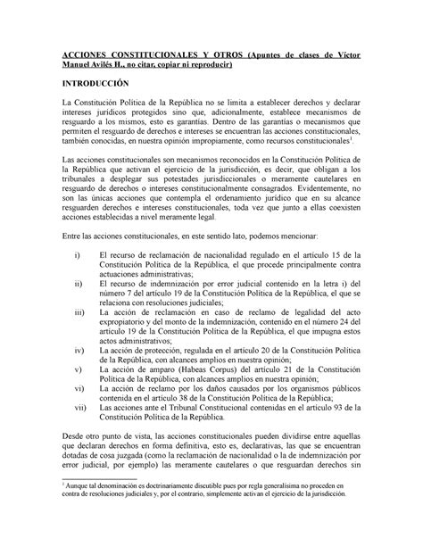 Acciones Constitucionales Apuntes ACCIONES CONSTITUCIONALES Y OTROS