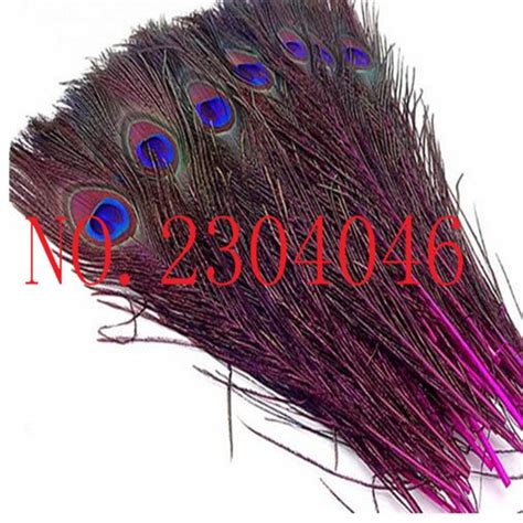 50 PCS Natural Beautiful Peacock Feathers Dyed Mei Red 25 To 30