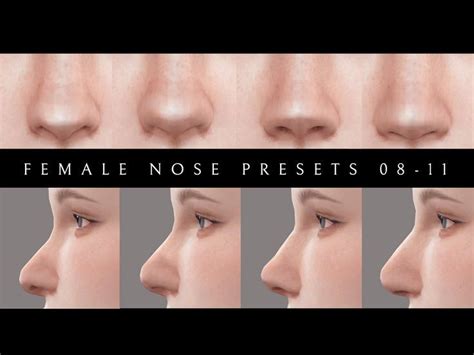 Female Nose Presets 08 11 Sims 4 Body Mods Sims 4 Piercings Sims 4