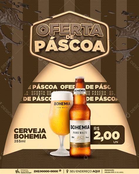 Oferta De Páscoa Cerveja Bohemia 2 00 Cervejaria Social Media PSD