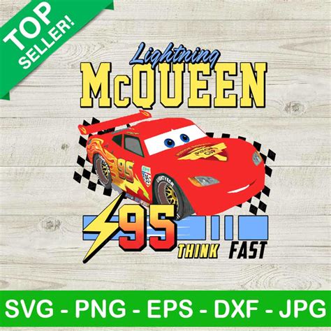 Lightning Mcqueen 95 Think Fast PNG Cars Lighting Mcqueen Sublimation