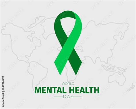 World Mental Health Day Ribbon World Map Vector Stock Vector | Adobe Stock