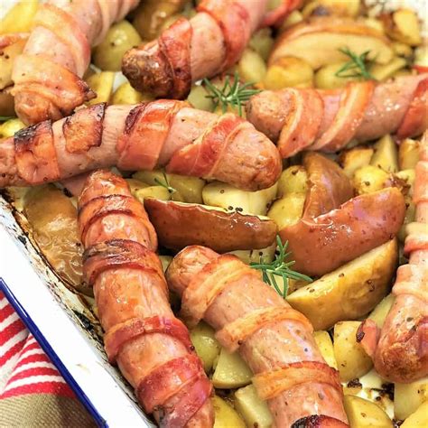 Bacon Wrapped Sausages With Apples Potatoes Chef Not Required