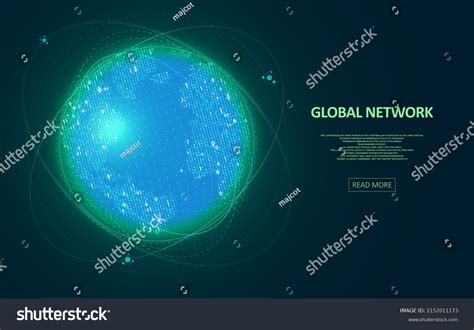 Abstract Global Technology Background Digital Data Stock Vector