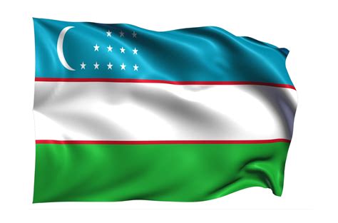 Uzbekistan Waving Flag Realistic Transparent Background Png