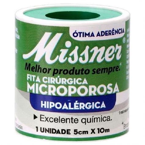 Fita Cirúrgica Microporosa Hipoalérgica Branca Missner 5 cm x 10 m