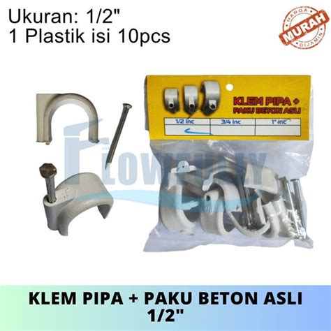 Klem Pipa PVC Paku Beton Dumbo 1 2 Inch Clam Clamp Omega 1 Pak