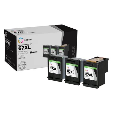 HP 67XL Black 3YM57AN Ink Replacement 3 Pack LD Products