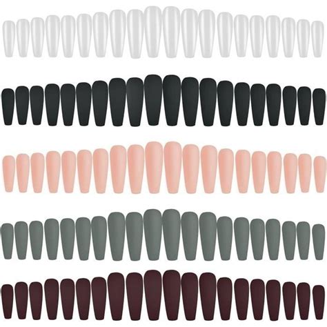 Faux ongles SSS 100 pièces de ballet mat couleur unie cercueil