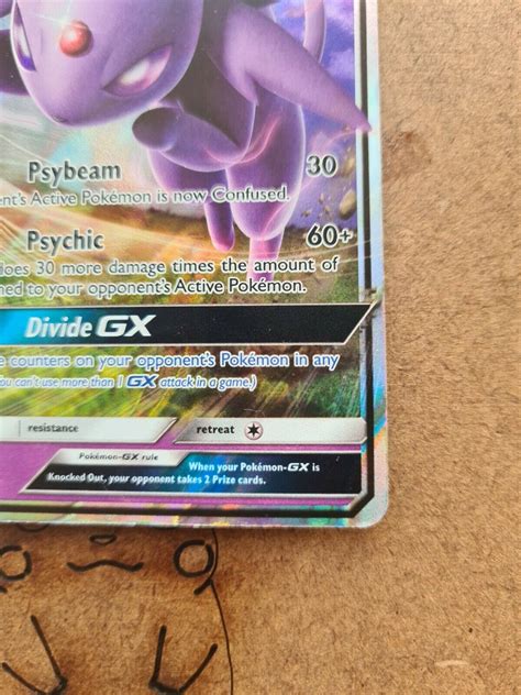 Espeon Gx Sun And Moon Base Set Half Art Rare Holo Pokemon Card