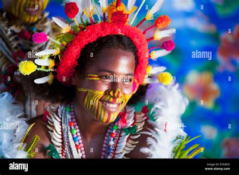 Young Mekeo Woman In Traditional Costume Central Province Papua New