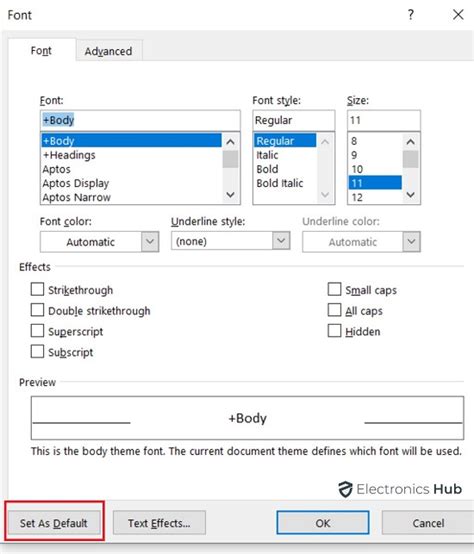 How To Change The Default Font In Microsoft Word Electronicshub