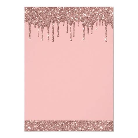 Rose Gold Pink Sparkle Glitter Any Age Birthday Invitation Zazzle