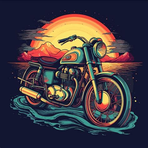 Premium Vector Vintage Motorcycle Tshirt Design Retro Classic Motor