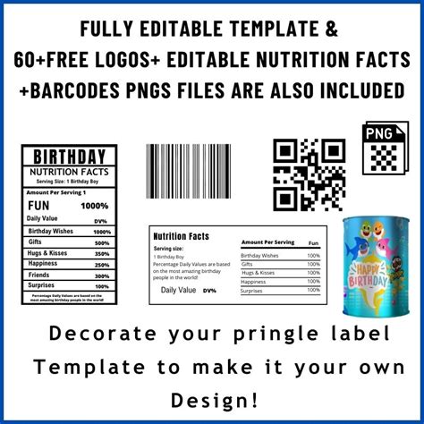 Oz Pringles Template Chip Can Label Template Editable Canva