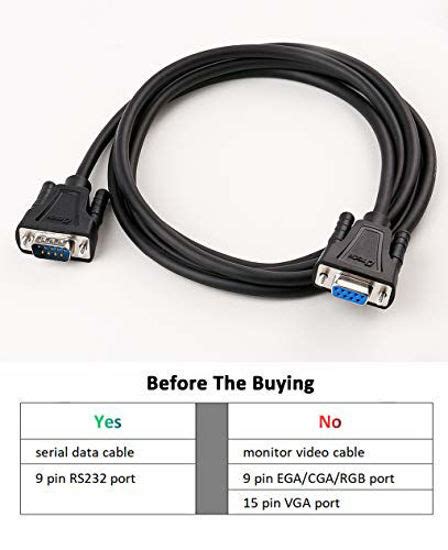 GetUSCart DTECH DB9 RS232 Serial Cable Male To Female Extension Null