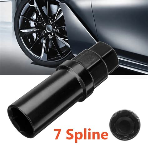 Black 7 Sided Spline Tuner Lug Nut Locking Socket Key Removal Steel Tool-in Engine Care from ...