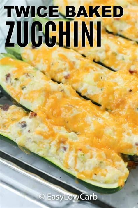 This Easy Twice Baked Zucchini Recipe Is A Delicious Low Carb Version