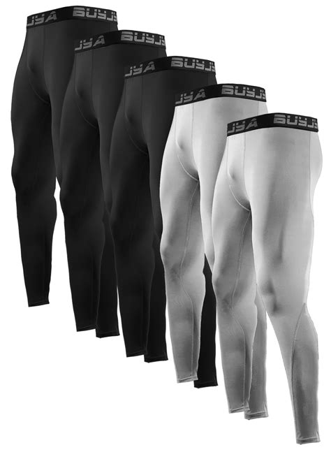 Buyjya 5 Pack Mens Compression Pants Leggings Sports Tights