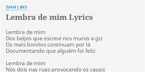 Lembra De Mim Lyrics By Ivan Lins Lembra De Mim Dos