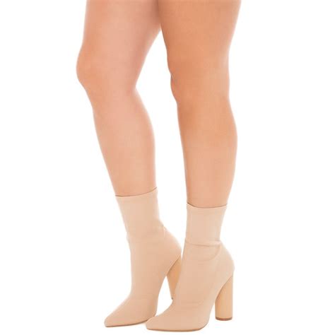 CAPE ROBBIN Women S Paw Mid Calf High Heel Boot PAW NUDE Shiekh