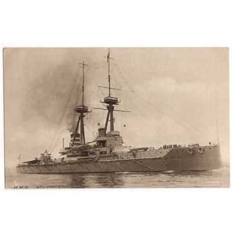 HMS ST VINCENT Royal Navy Dreadnought Battleship Postcard Used EUR 4 25