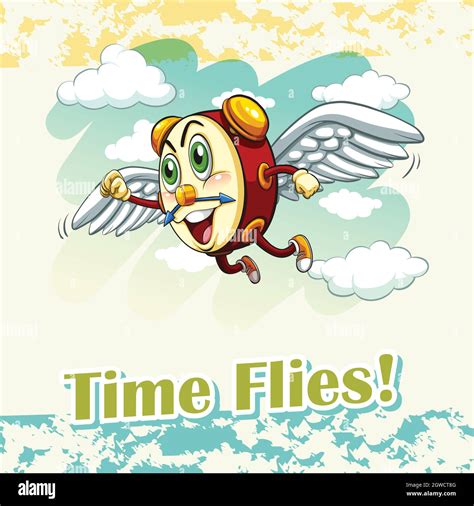 English Idiom Time Flies Stock Vector Image And Art Alamy