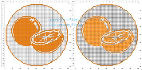 Schema Piccolo Centrino Rotondo A Uncinetto Filet Con Arance 80 X 80