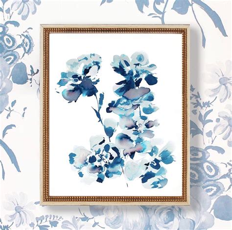 Original Indigo Painting Indigo Dye Indigo Floral 11x14 - Etsy