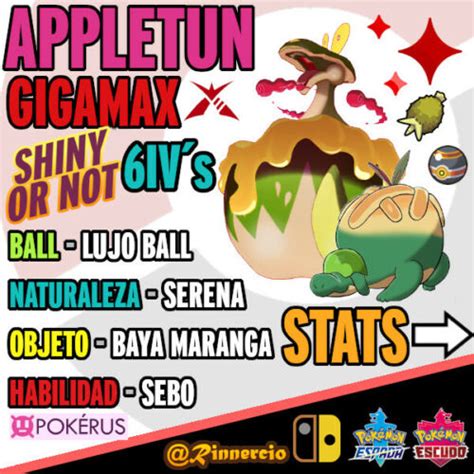 Appletun Gigamax Competitivo Shiny Or Not Ivs Pokemon Espada Escudo