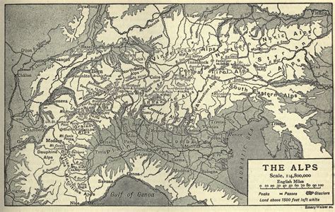 Vintage Map of the Alps - ReusableArt.com