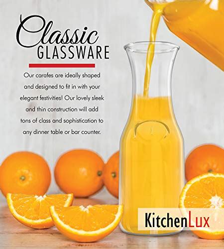 1 Liter Glass Carafe Drink Pitcher And Elegant Wine Carafe Decanter Carafe Set Of 4 Mimosa