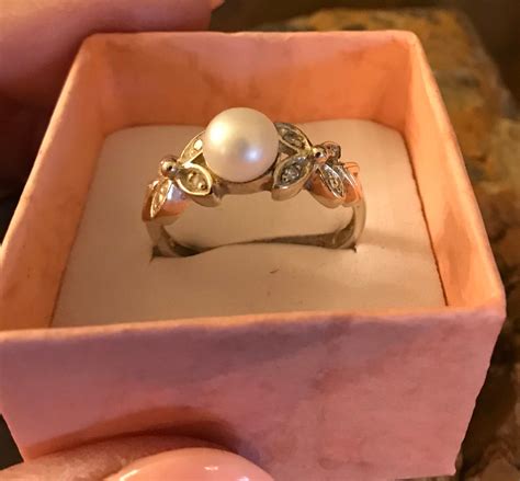 Avons Sterling Silver With Pearl Ring Size 8 Etsy