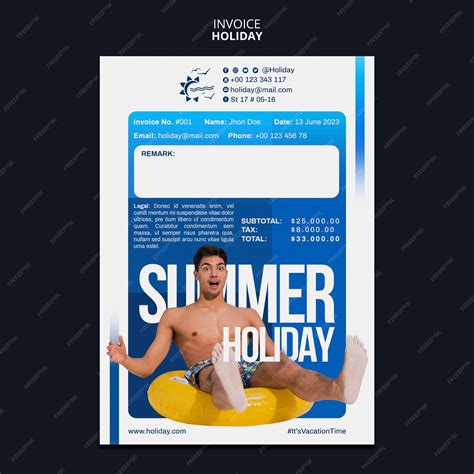 Free Psd Hand Drawn Holiday Fun Invoice Template