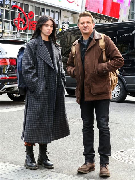 HAILEE STEINFELD and Jeremy Renner on the Set of Hawkeye in New York 12 ...