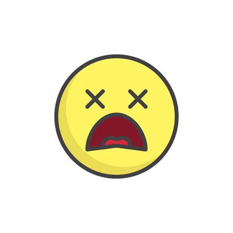 Anguished Face Emoticon Filled Outline Icon Line Vector Sign Linear