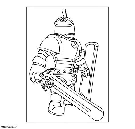 Roblox Knight With Sword coloring page