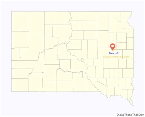 Map of Bancroft town, South Dakota - Thong Thai Real