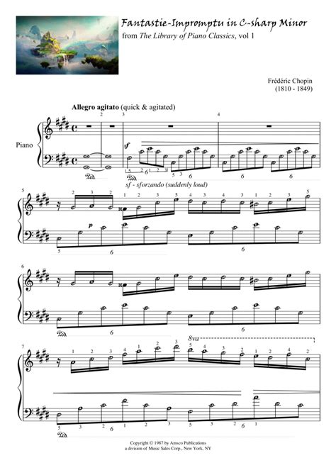 Fantasie Impromptu In C Sharp Minor Piano Sheet Music With Note Names