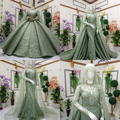 Jual Gaun Pengantin Model In Sudah Full Mutiara Tanpa Payet Warna