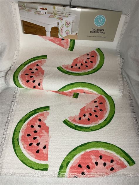 Martha Stewart Table Runner Watermelon X Cotton Nip Ebay