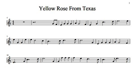 Yellow Rose From Texas Free Sheet Music The Violin Place