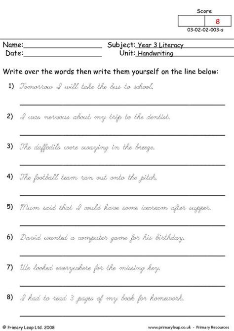 Handwriting Skills 3 Uk