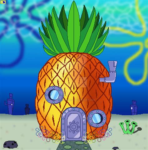 Spongebob Squarepants Sponges Pineapple House By Spongedrew250 On