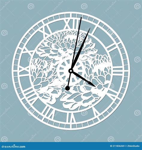 Simple Cara De Reloj Con Números Romanos Plantilla Vectorial Para