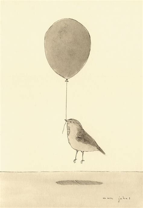 Bird With A Balloon Art Print By Marc Johns Balloon Art Art Prints