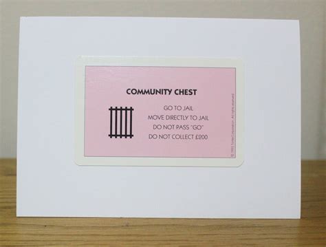 Monopoly Go to Jail Card,monopoly Jail Card,monopoly Themed Gift ...